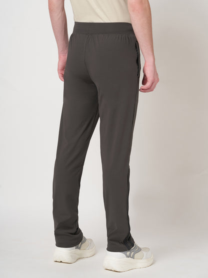 Rapid Dry Black Striped Track Pant for Men (Brown)