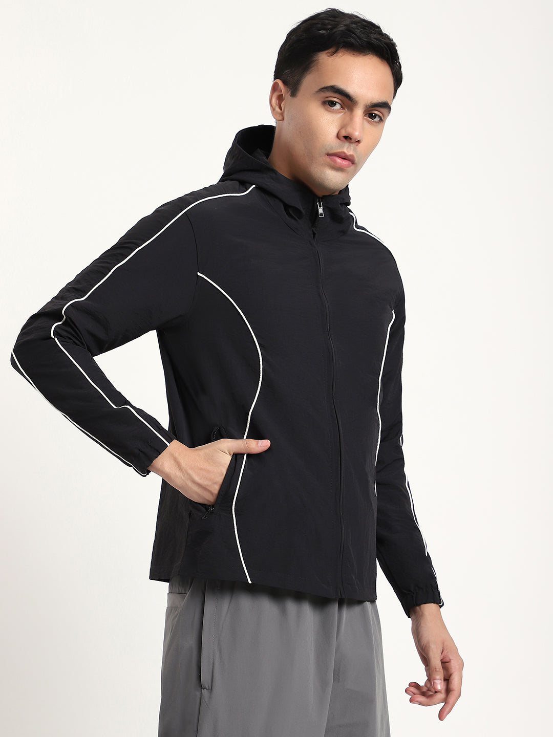 Black AeroFlex Windbreaker Jacket