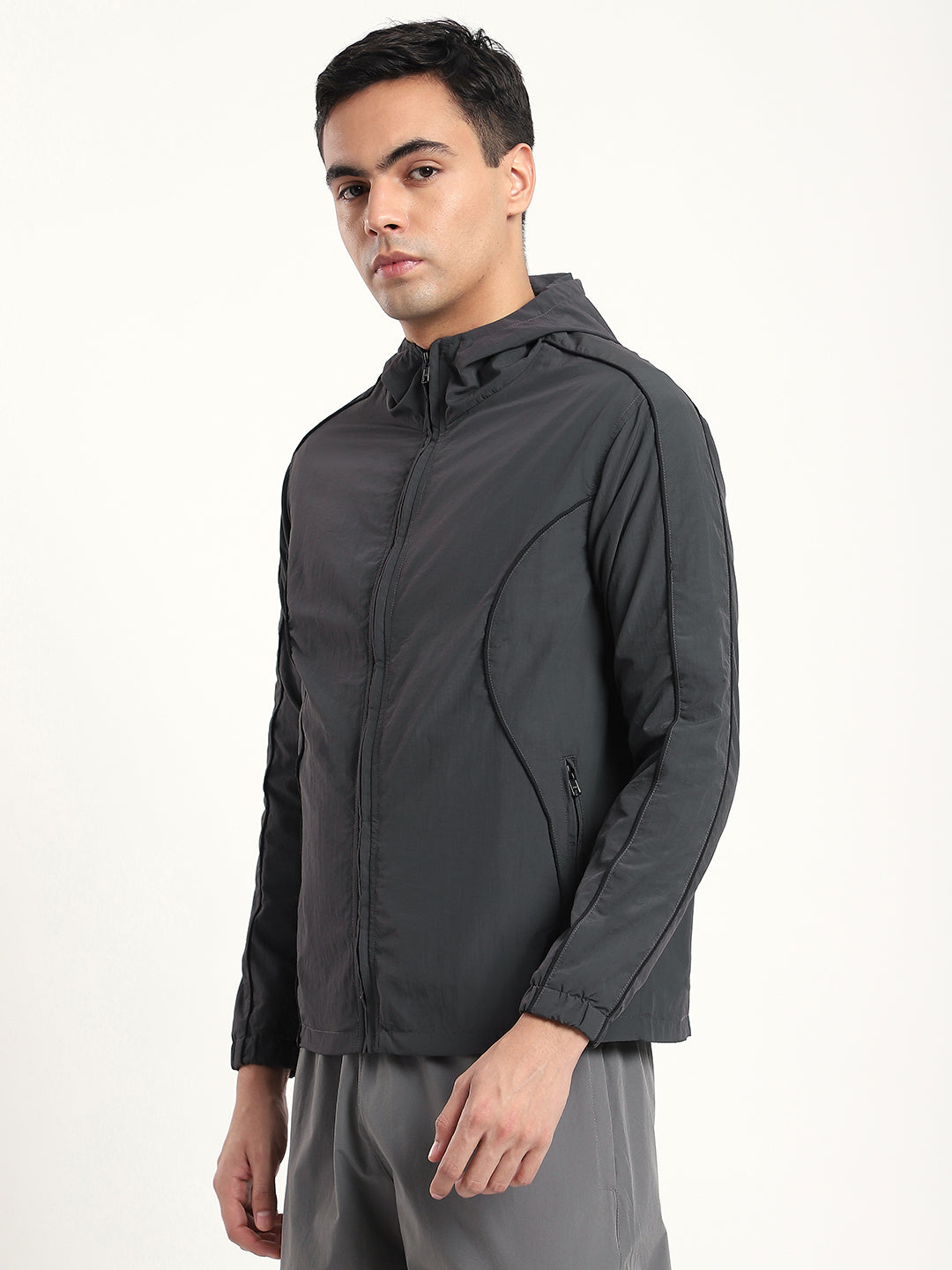 Charcoal Grey AeroFlex Windbreaker Jacket