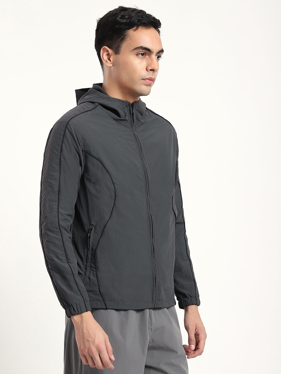 Charcoal Grey AeroFlex Windbreaker Jacket