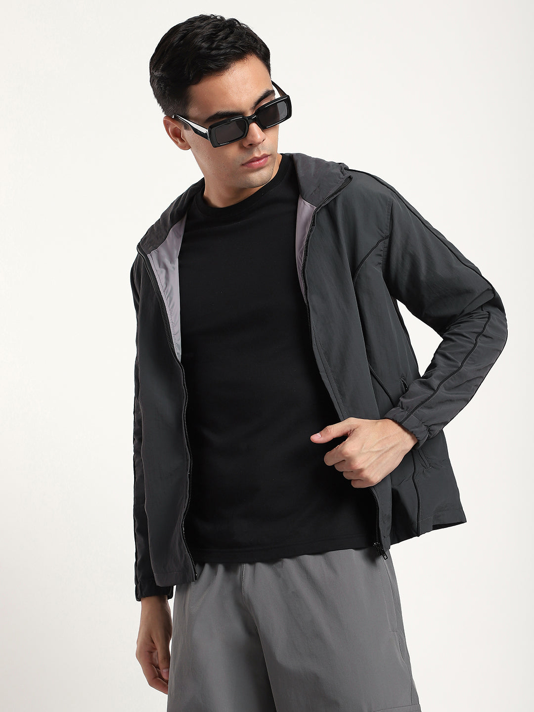 Charcoal Grey AeroFlex Windbreaker Jacket