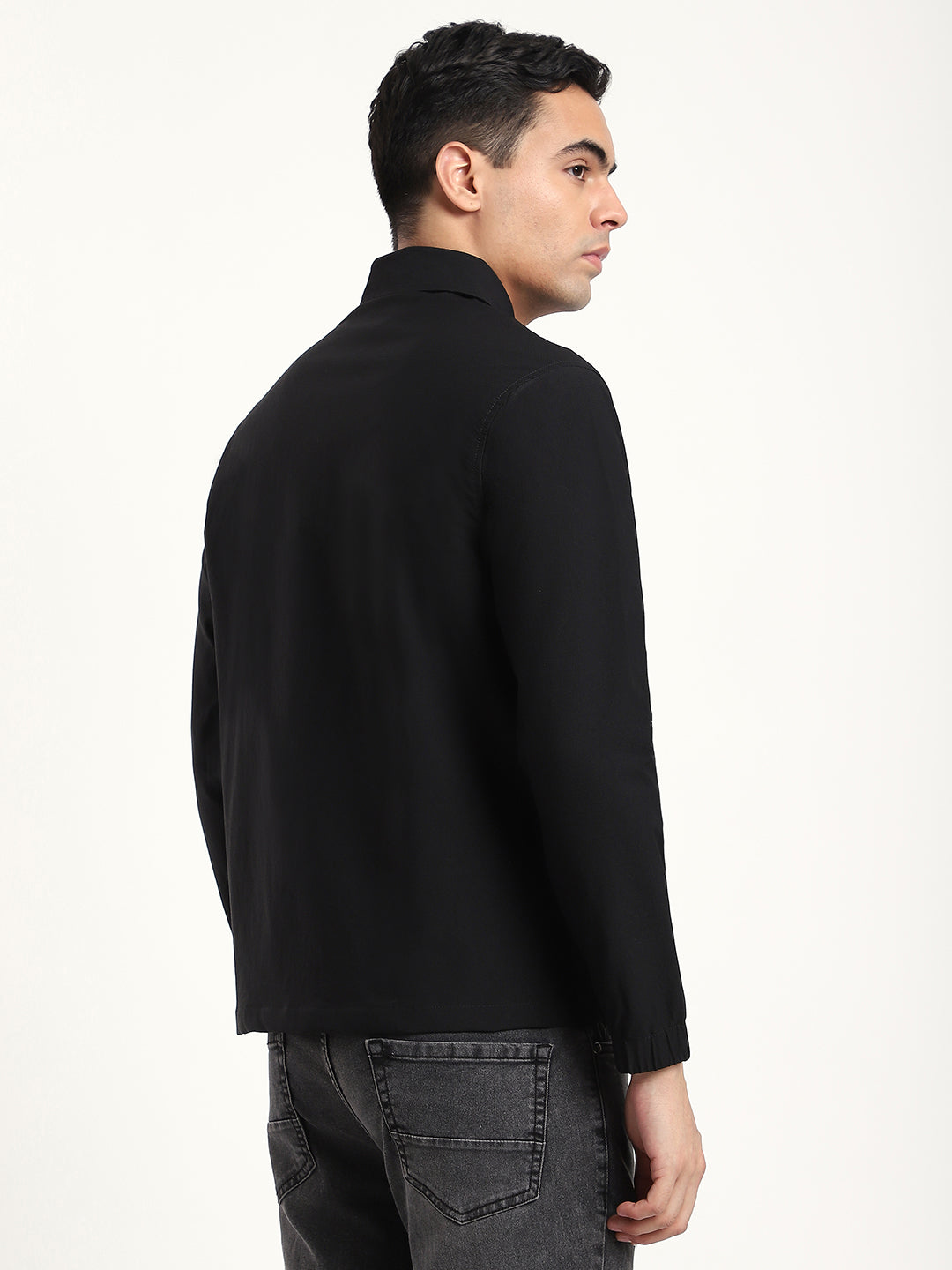 Black Lightweight Windbreaker Jacket