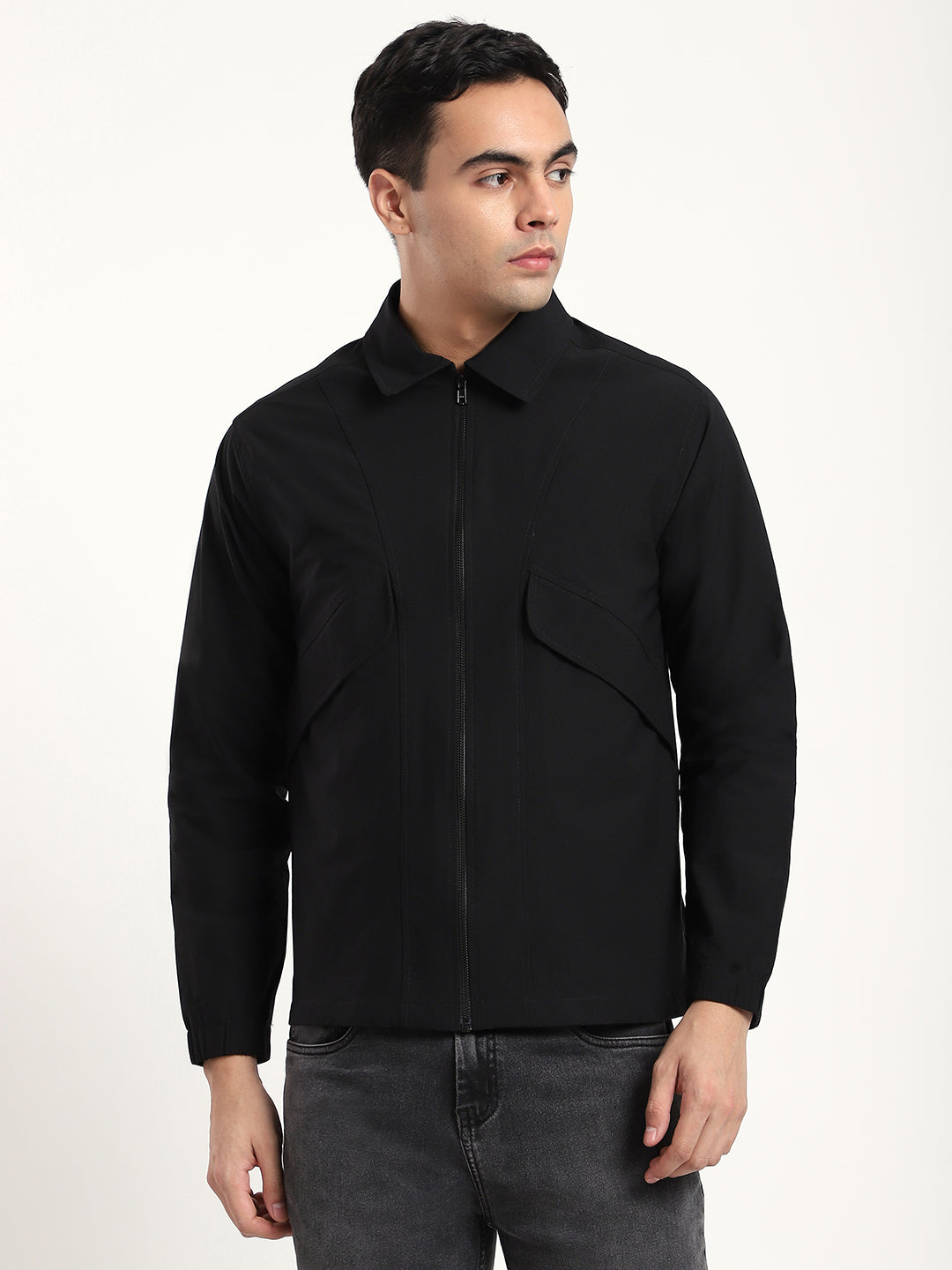 Black Lightweight Windbreaker Jacket