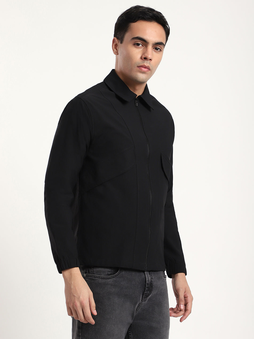 Black Lightweight Windbreaker Jacket