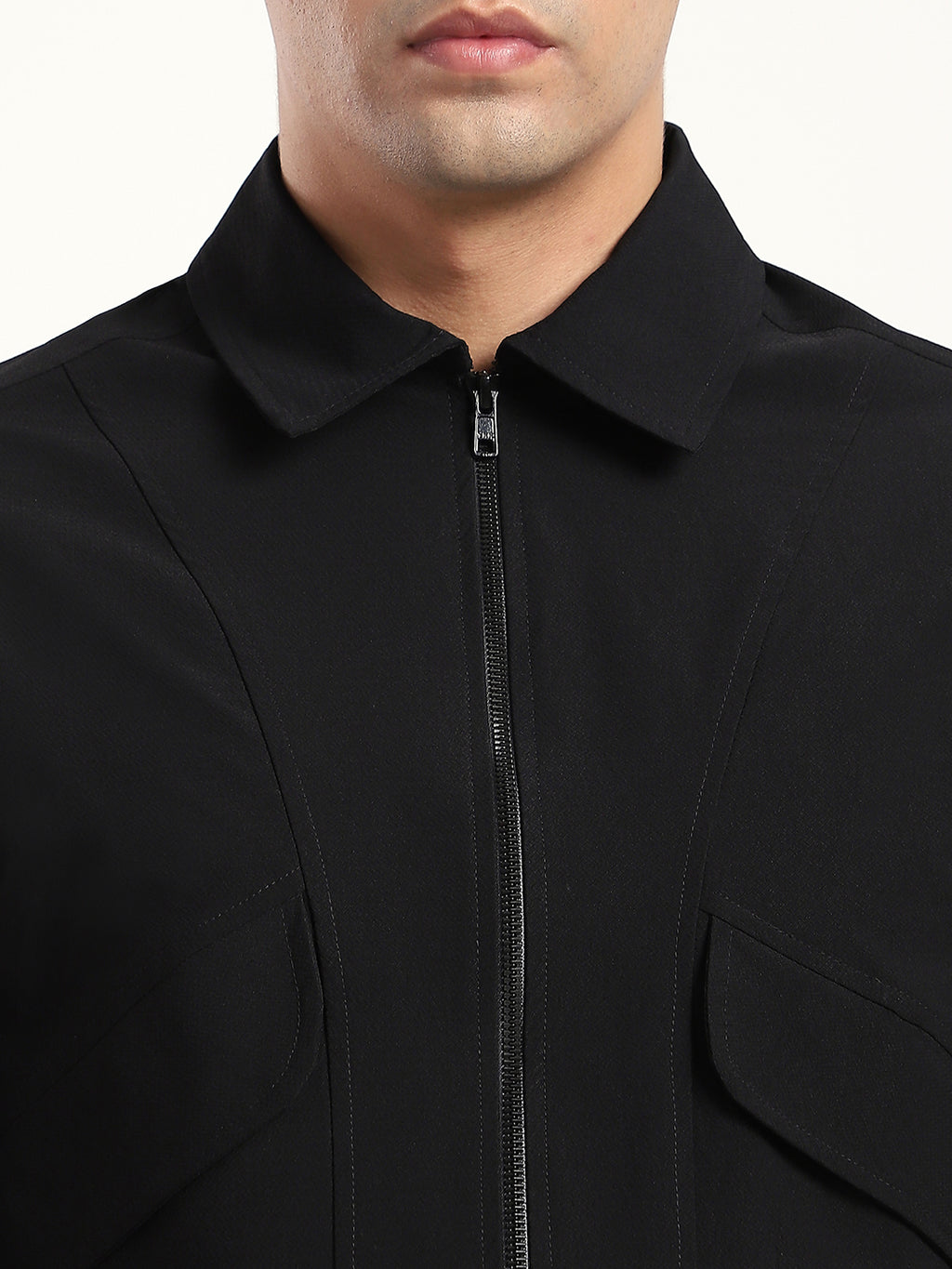Black Lightweight Windbreaker Jacket