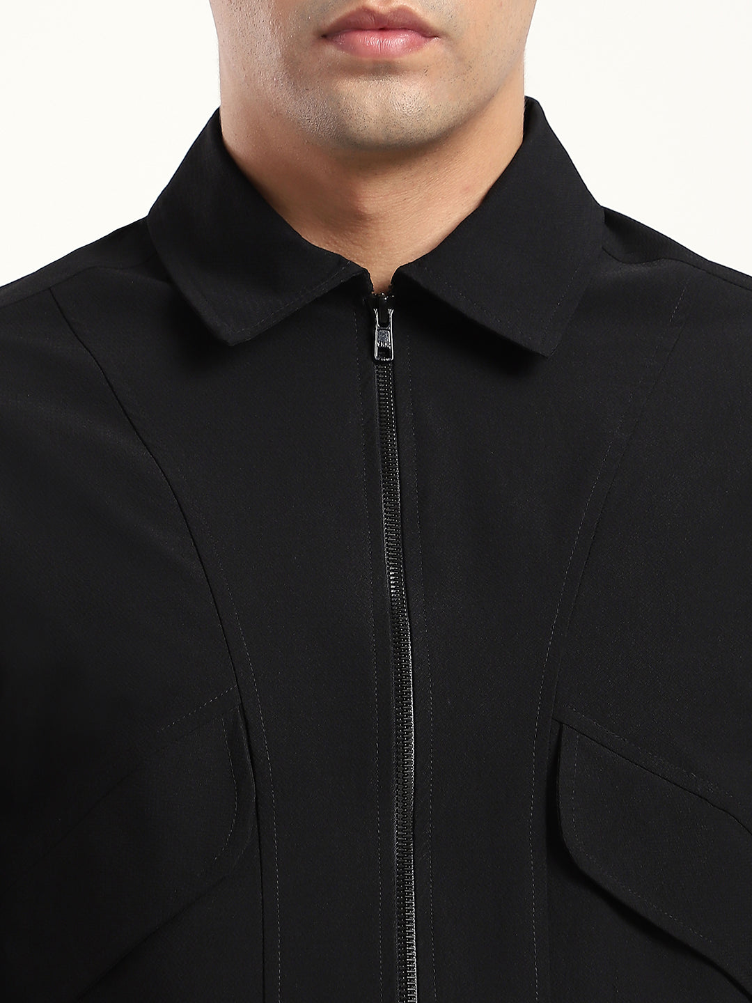 Black Lightweight Windbreaker Jacket