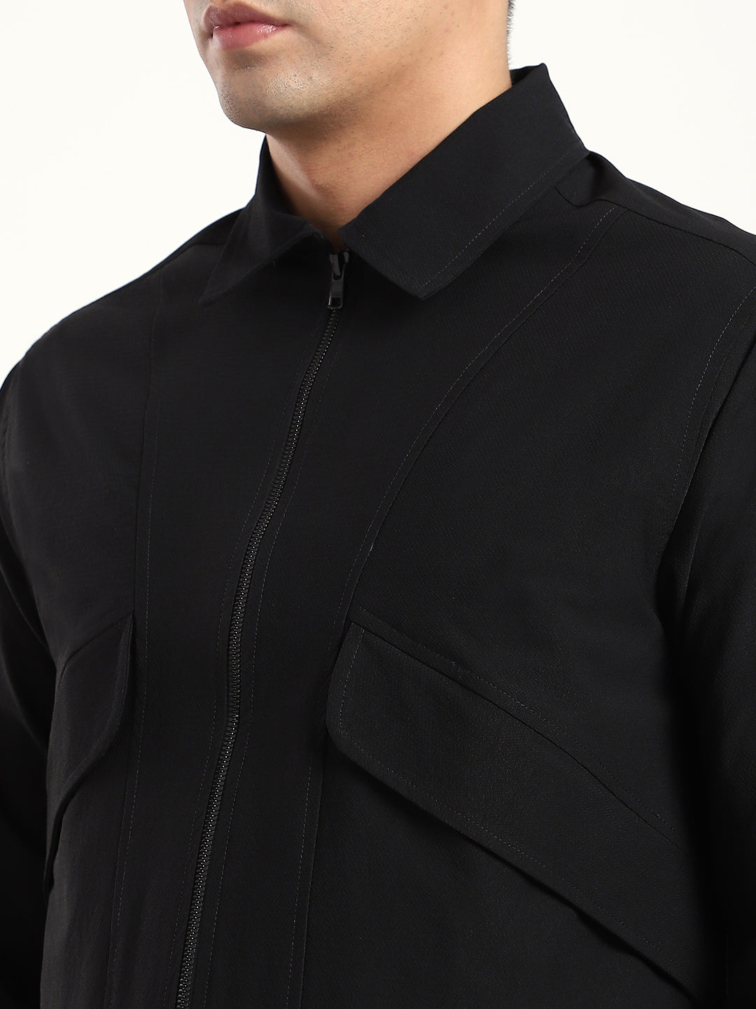 Black Lightweight Windbreaker Jacket