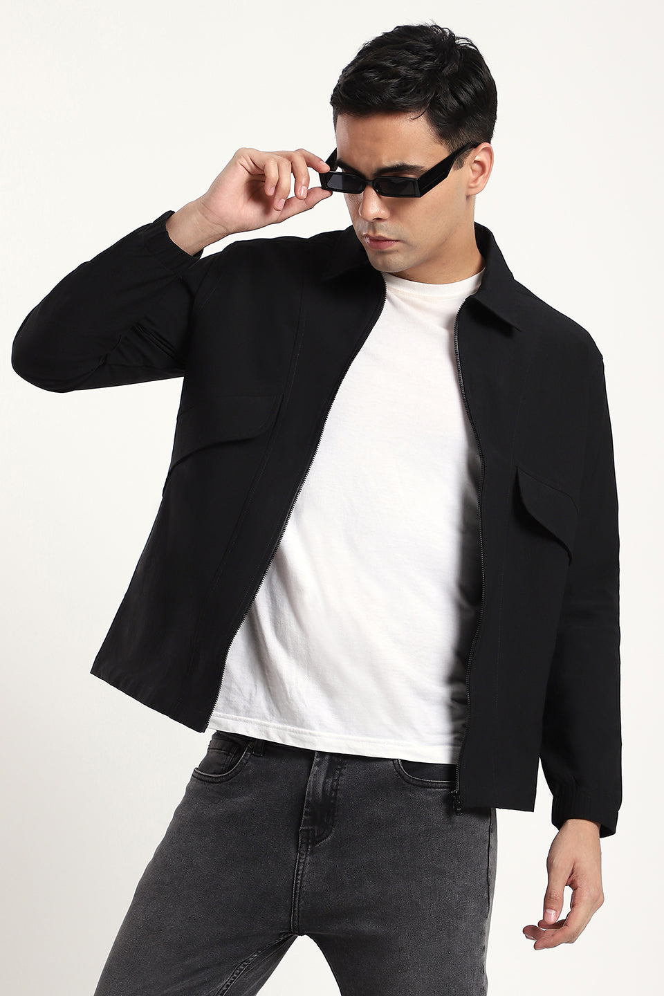 Black Lightweight Windbreaker Jacket