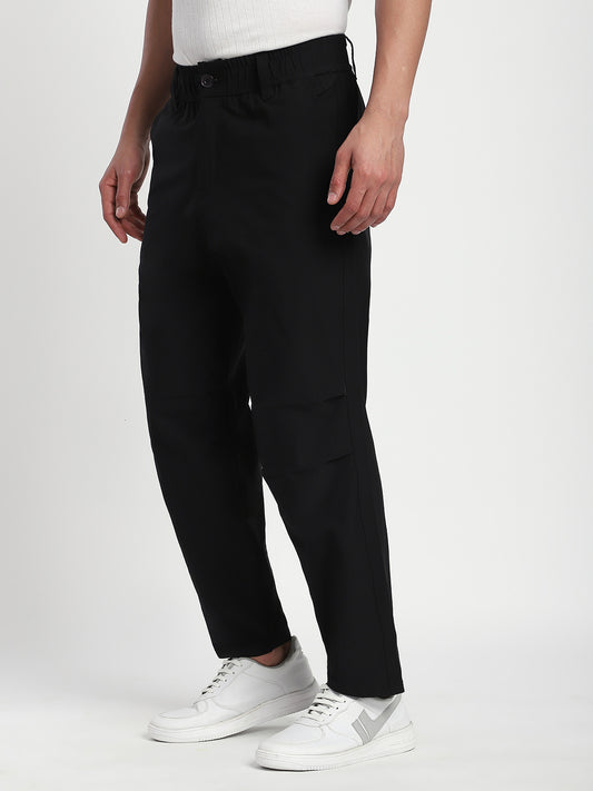 Relaxed Fit Black Pants For Men