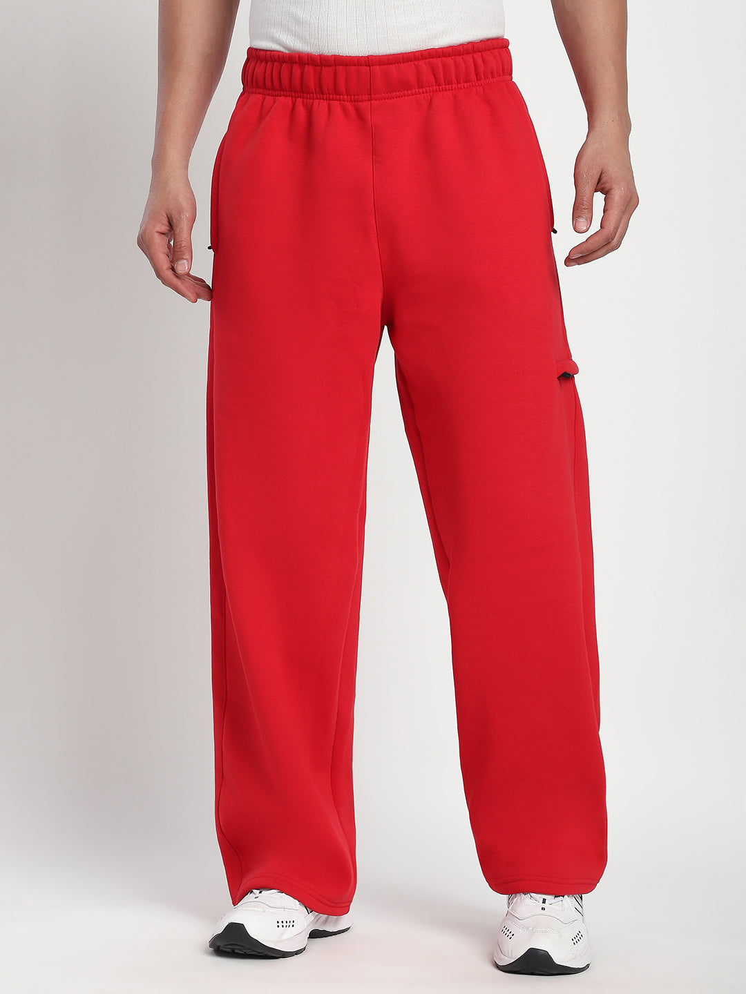 Fleece Winter Cargo Sweat Pant (Red)