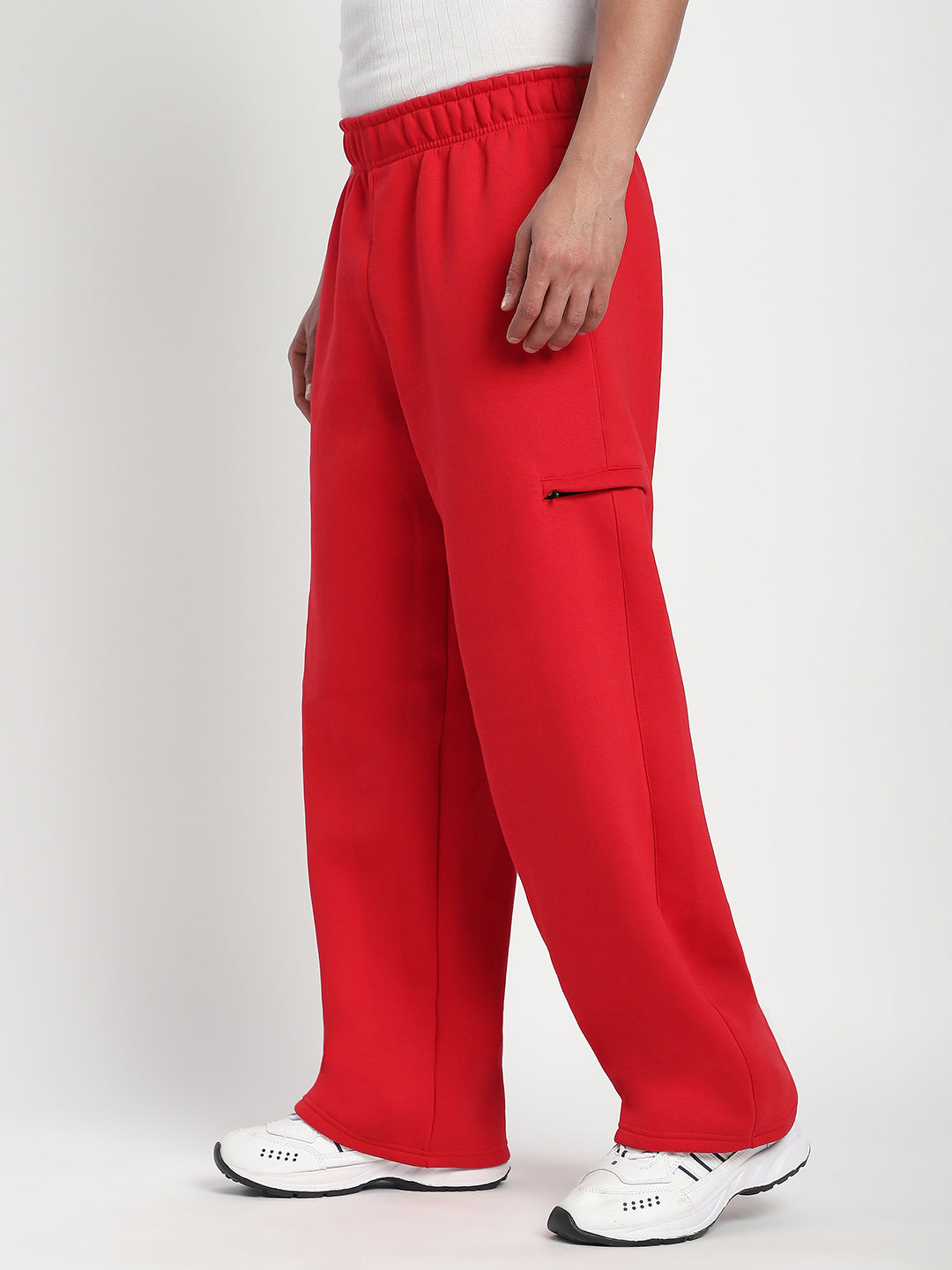 Fleece Winter Cargo Sweat Pant (Red)