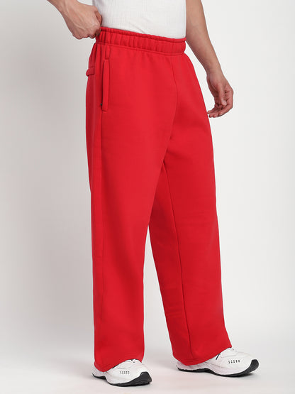 Fleece Winter Cargo Sweat Pant (Red)