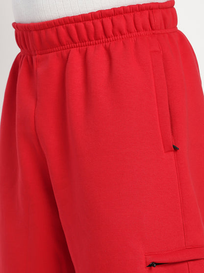 Fleece Winter Cargo Sweat Pant (Red)