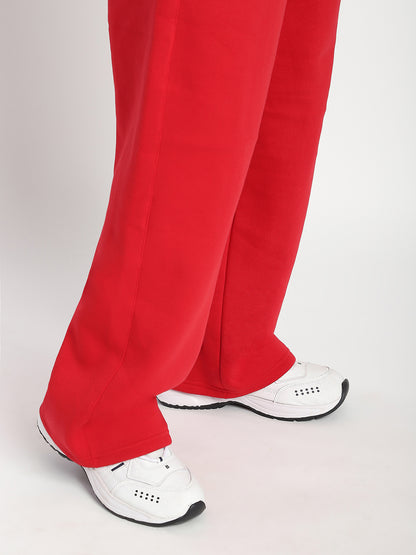Fleece Winter Cargo Sweat Pant (Red)