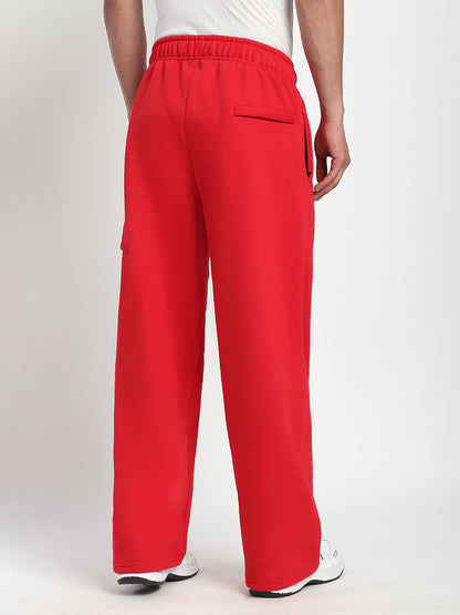 Fleece Winter Cargo Sweat Pant (Red)