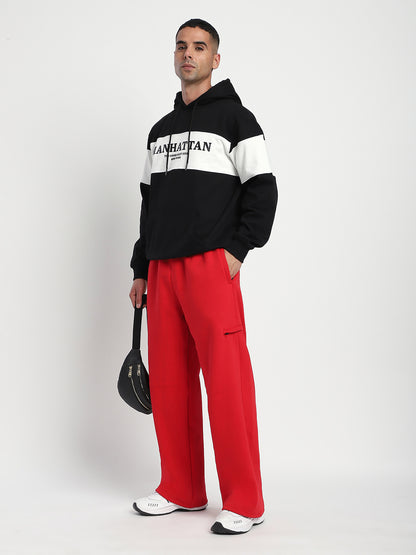 Fleece Winter Cargo Sweat Pant (Red)