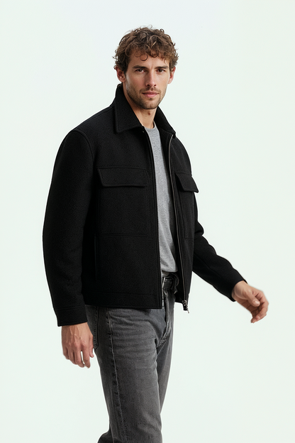 Cargo Tweed Jacket (Black)