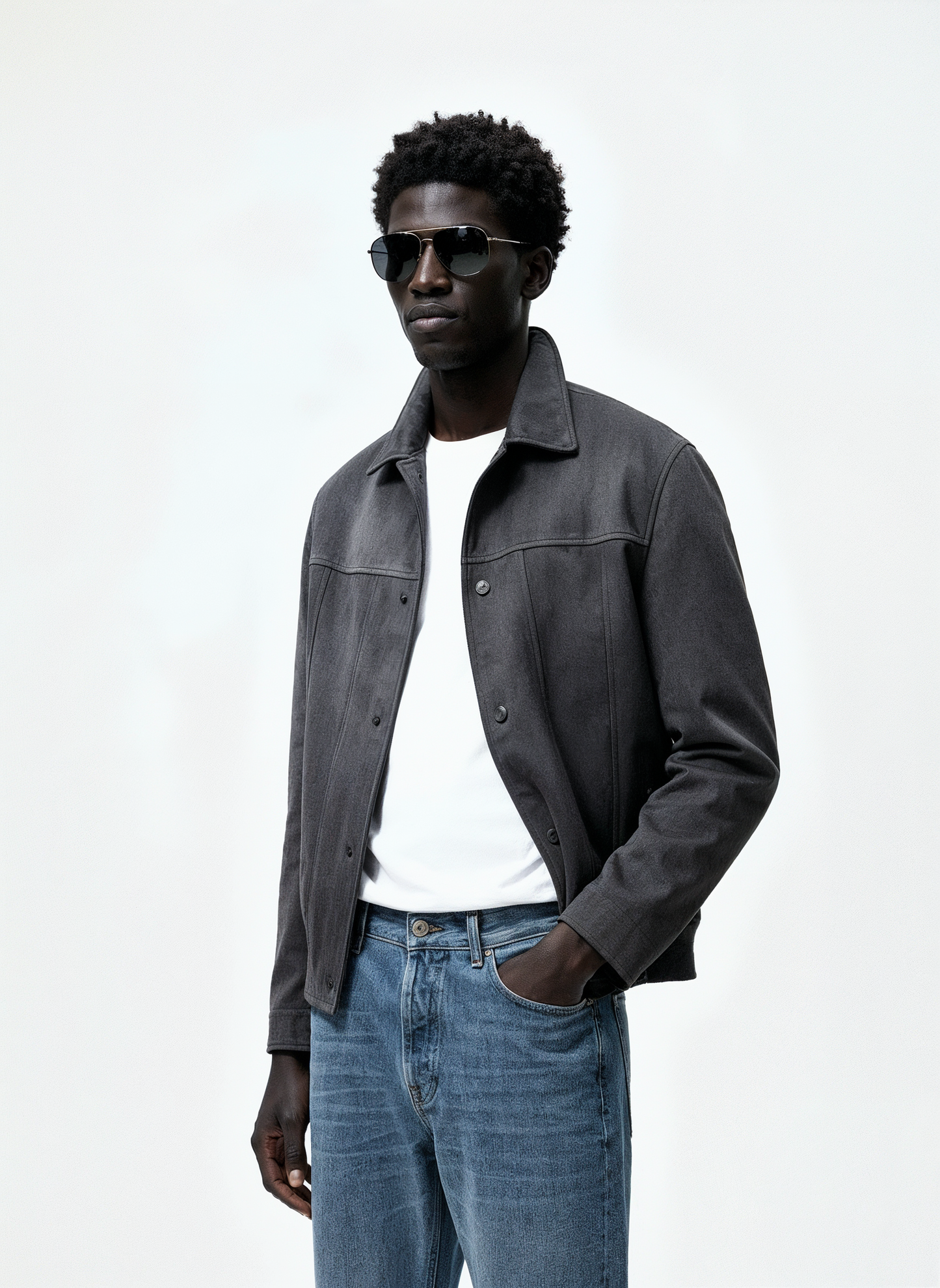 Suede Jacket for Men.(Grey)