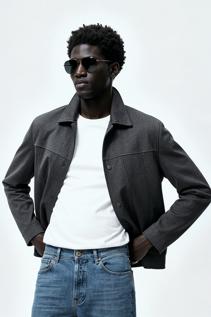 Suede Jacket for Men.(Grey)