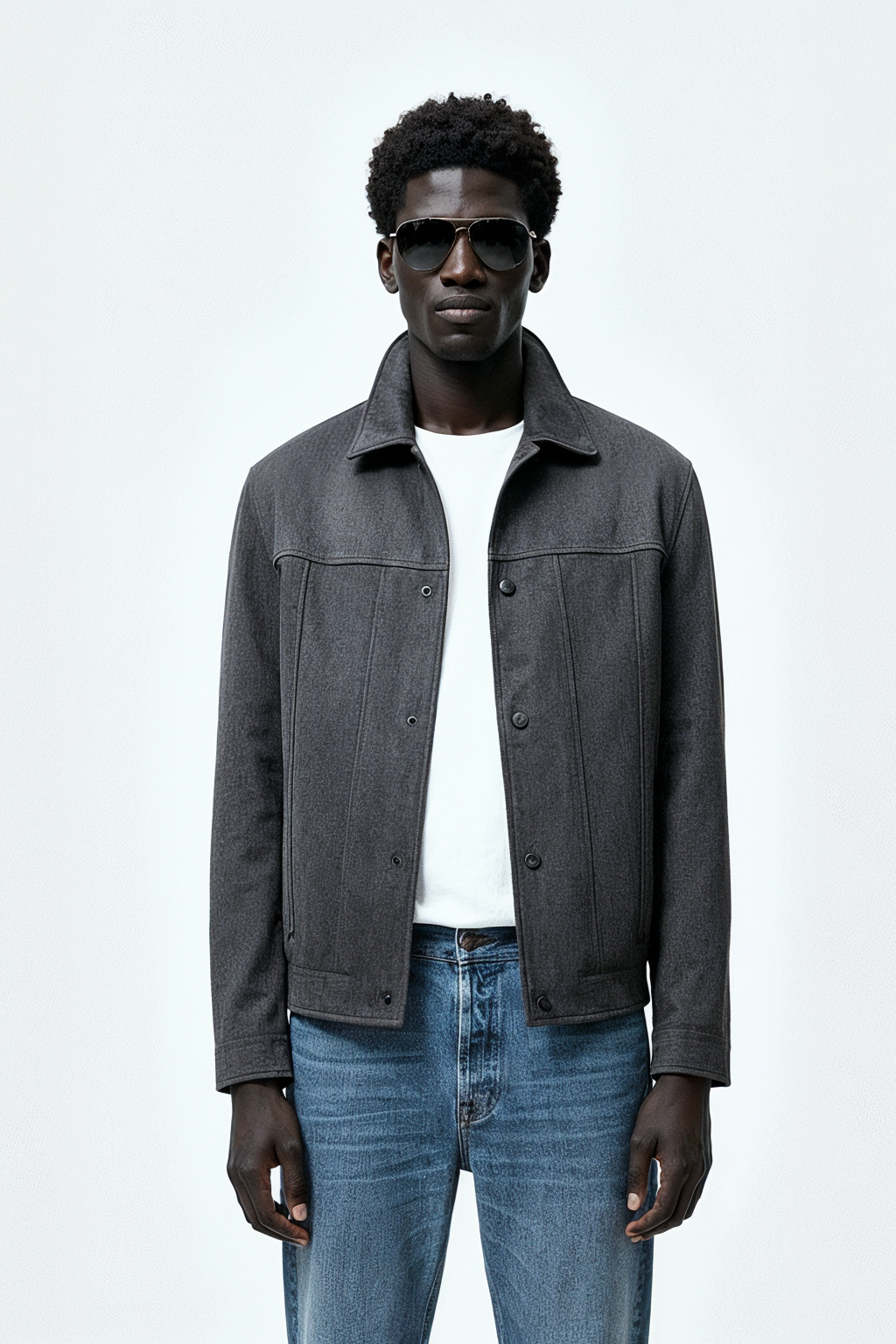 Suede Jacket for Men.(Grey)