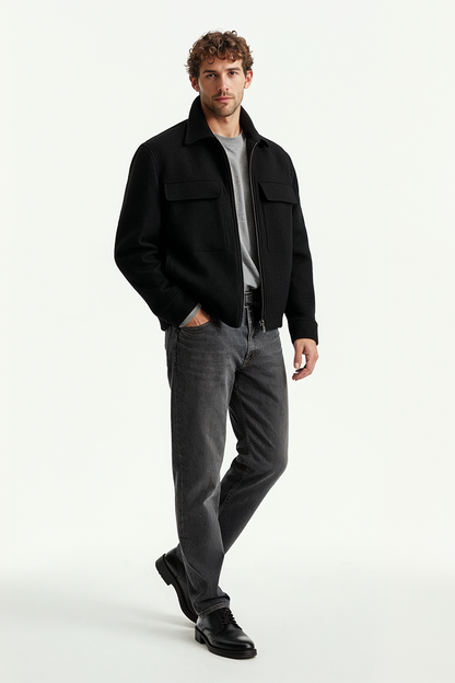 Cargo Tweed Jacket (Black)