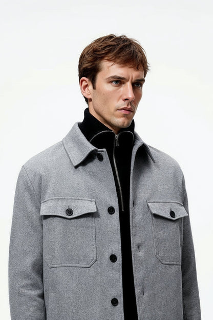 Grey Tweed Cargo Jacket