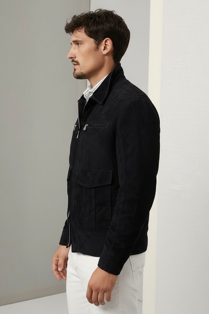 Suede Safari Zipper Jacket
