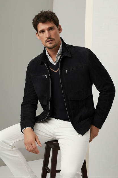 Suede Safari Zipper Jacket