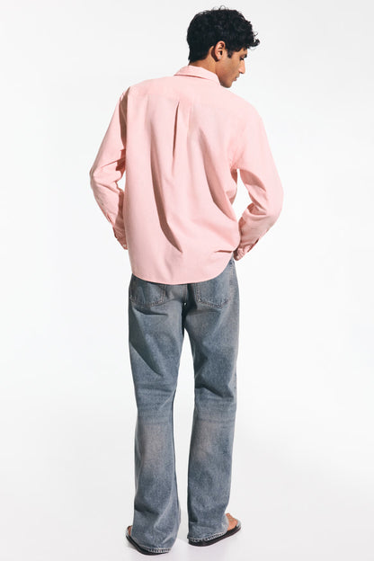 Regular Fit Linen Blend Shirt (Pink)