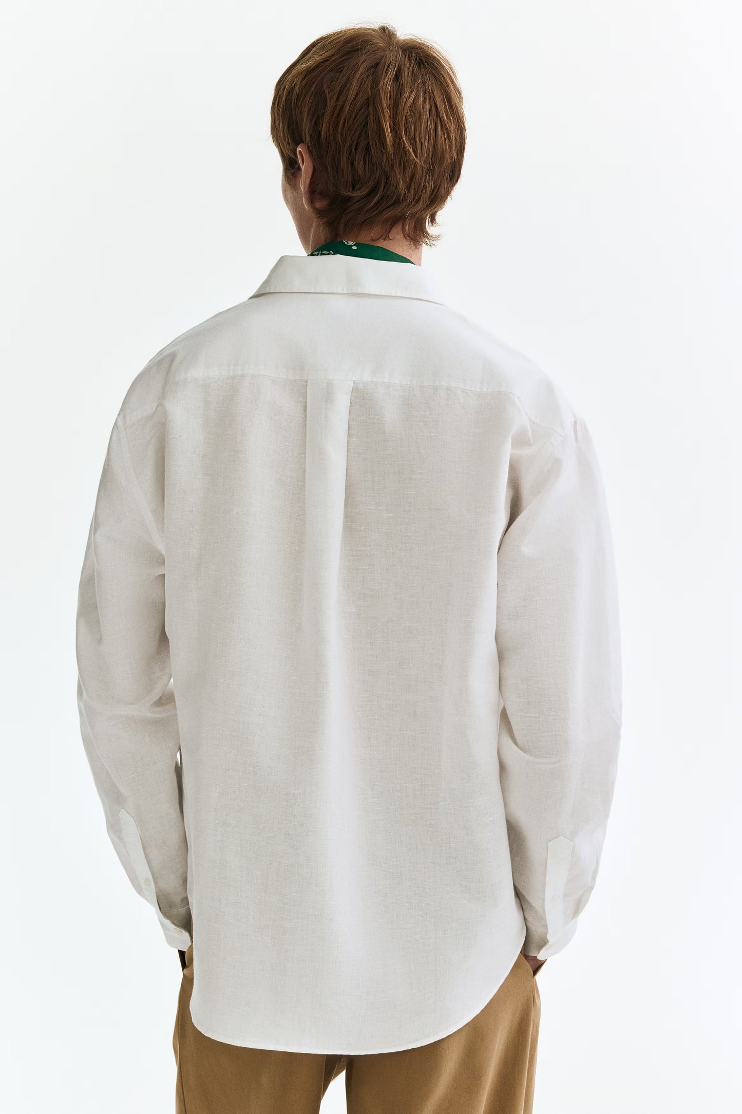 Regular Fit Linen Blend Shirt (Off-White)