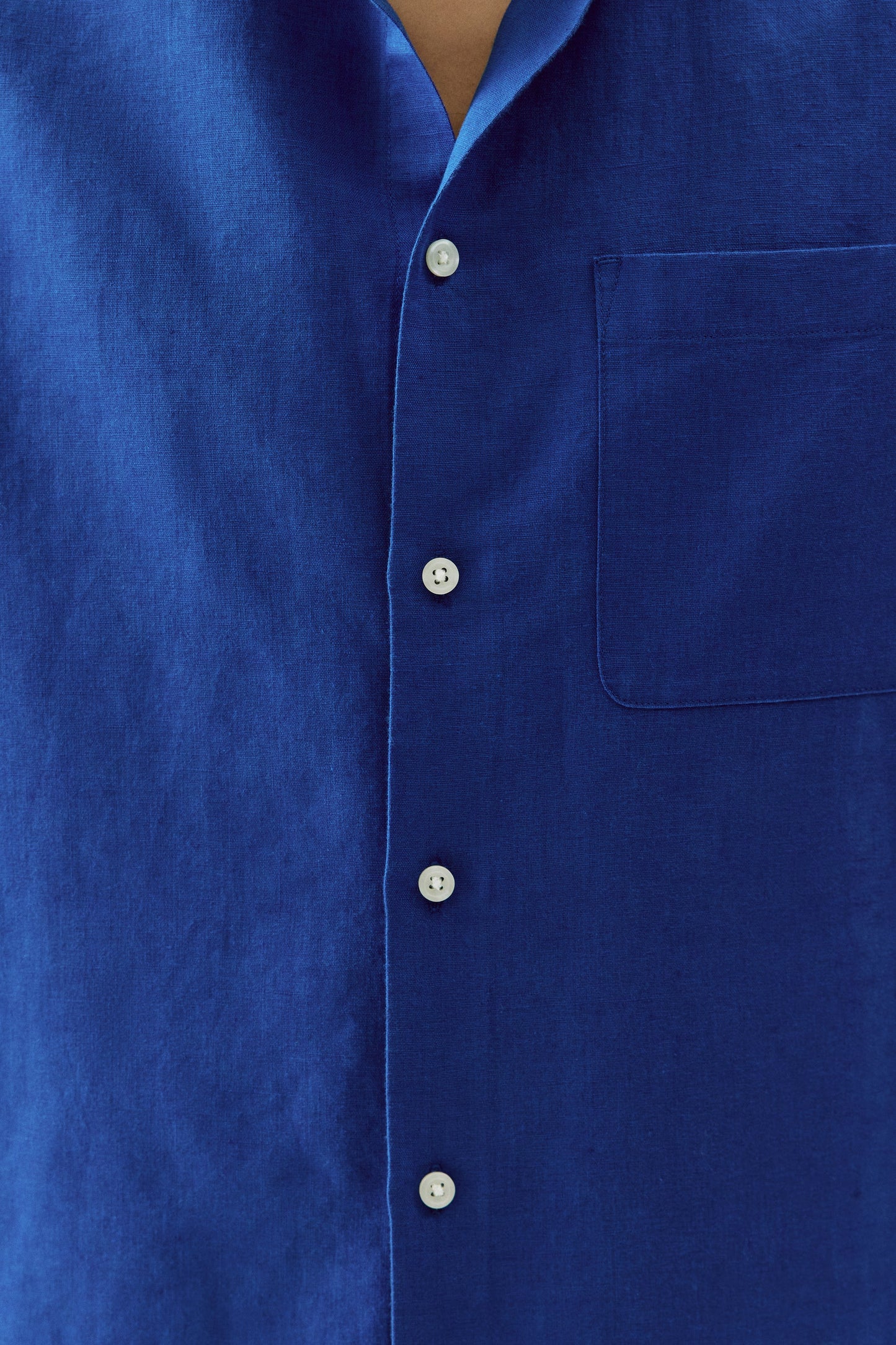 Regular Fit Linen Blend Shirt (Royal Blue)