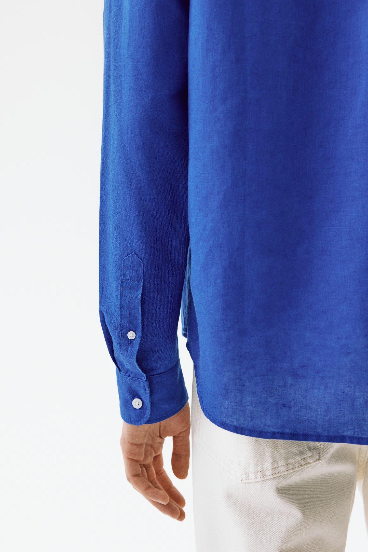 Regular Fit Linen Blend Shirt (Royal Blue)