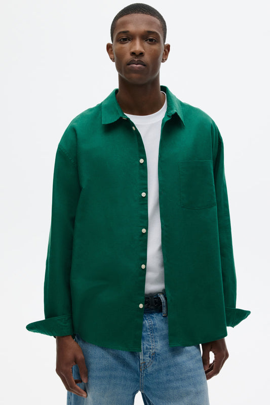 Regular Fit Linen Blend Shirt (Green)