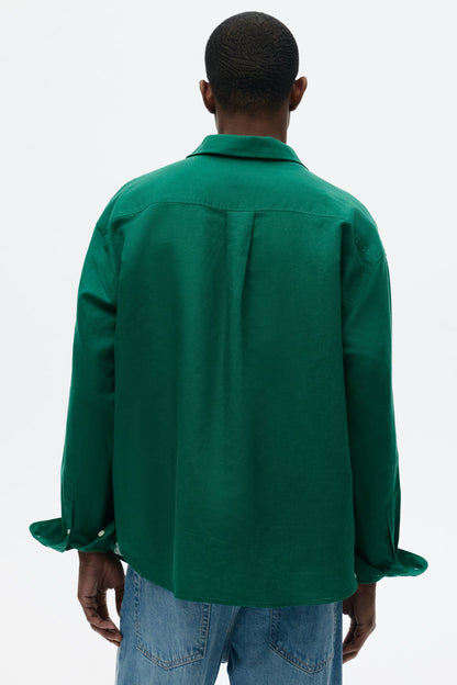 Regular Fit Linen Blend Shirt (Green)