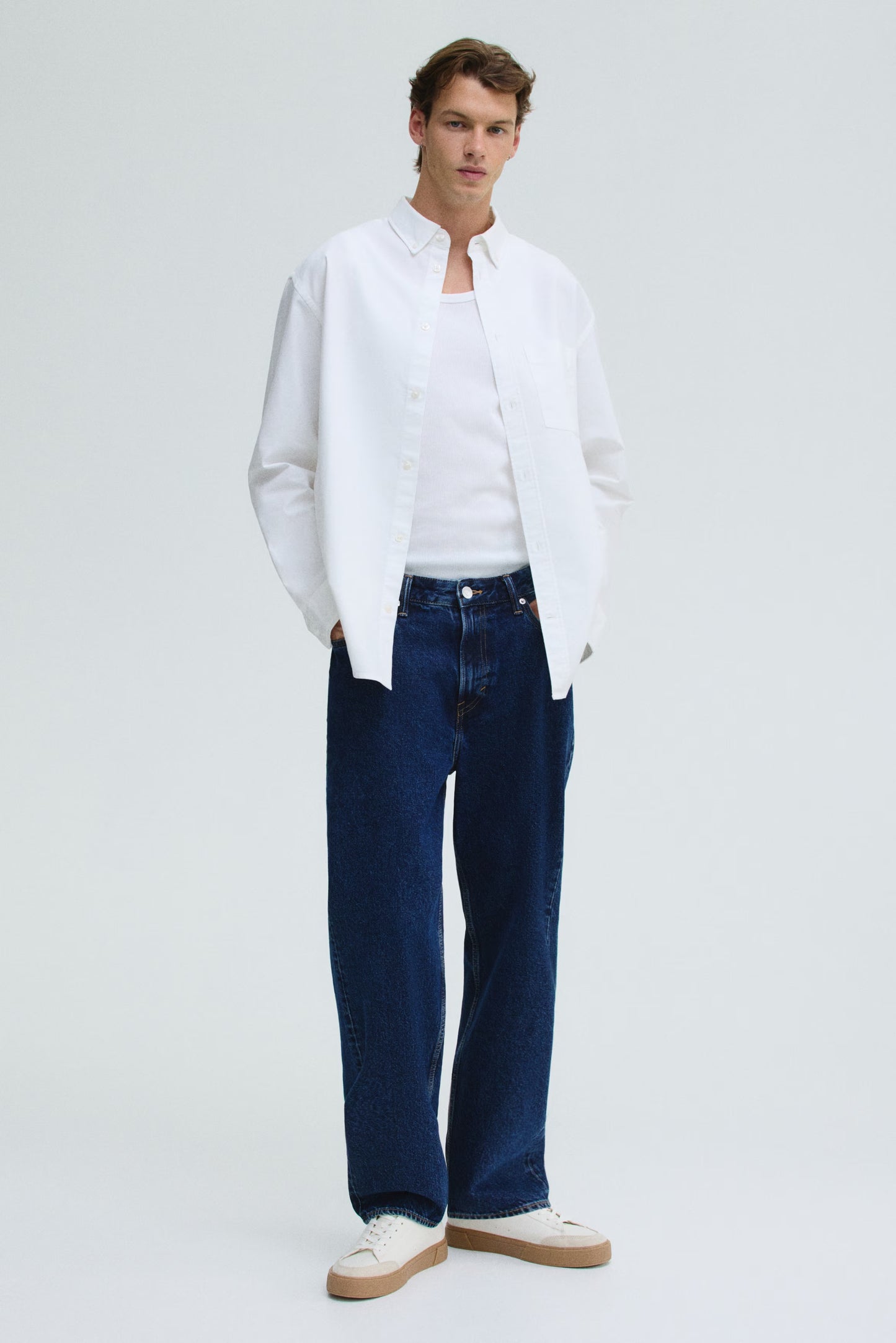 Regular Fit Oxford Shirt (Off-White)