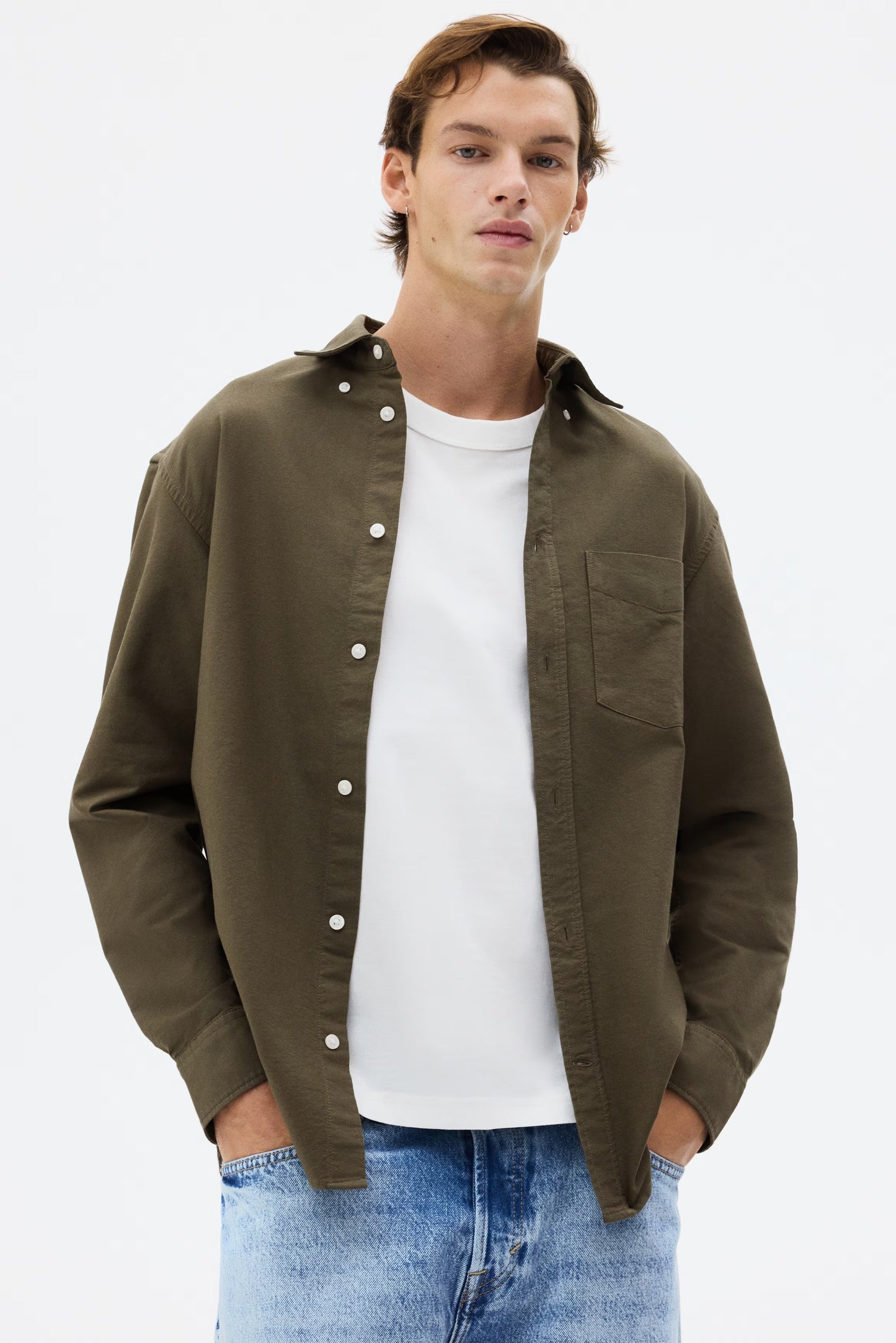 Regular Fit Oxford Shirt (Olive)