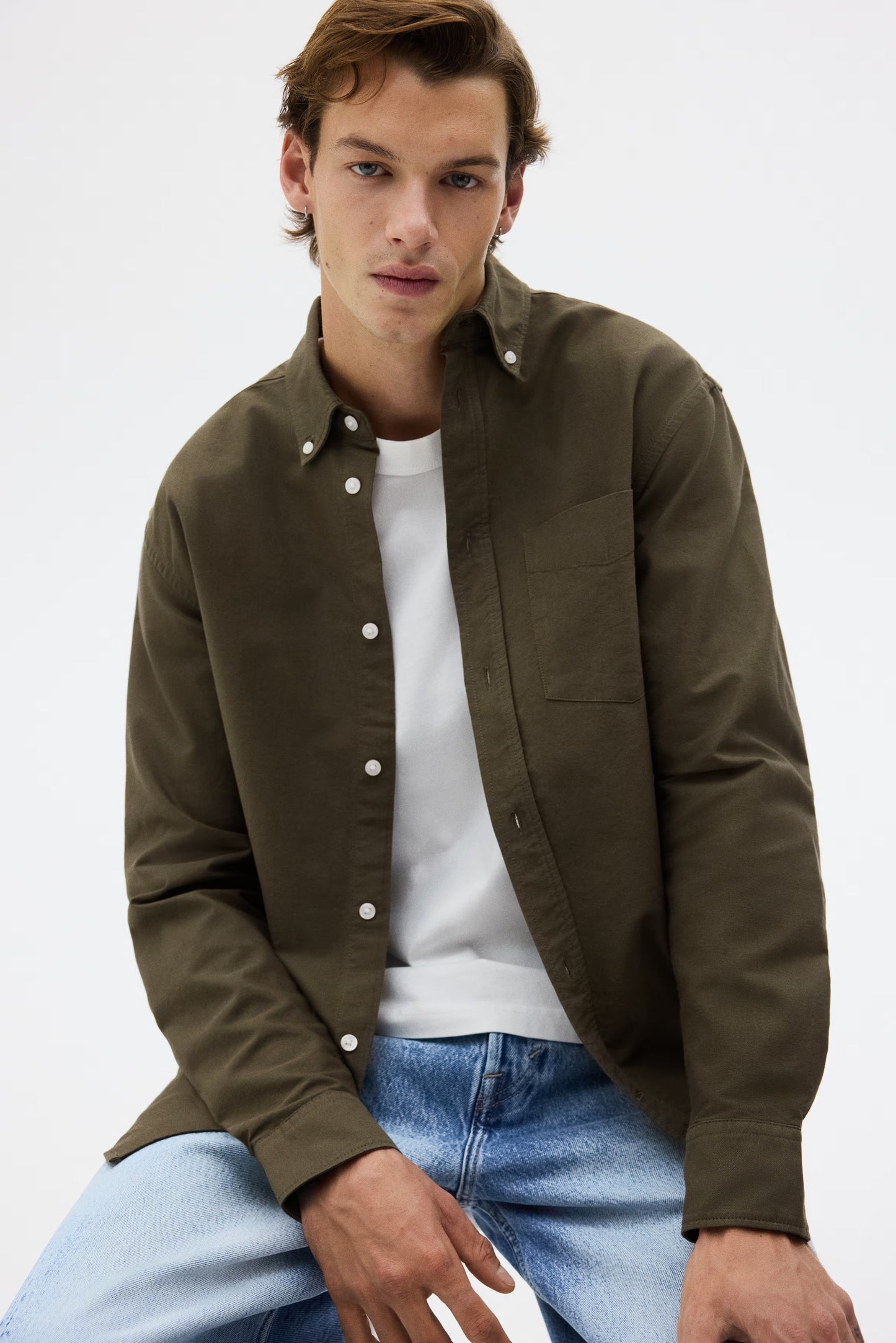 Regular Fit Oxford Shirt (Olive)