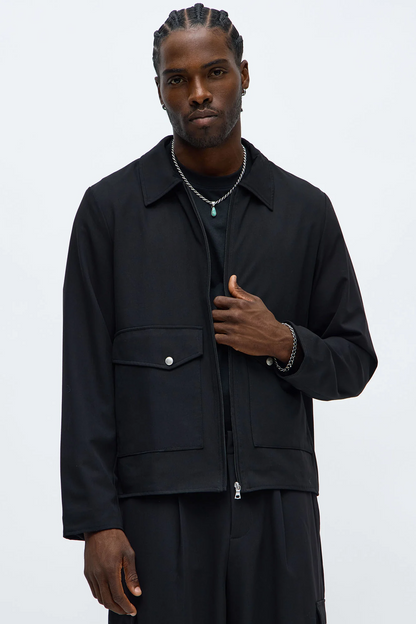 Twill Jacket for Men (Black)