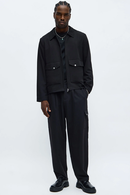 Twill Jacket for Men (Black)