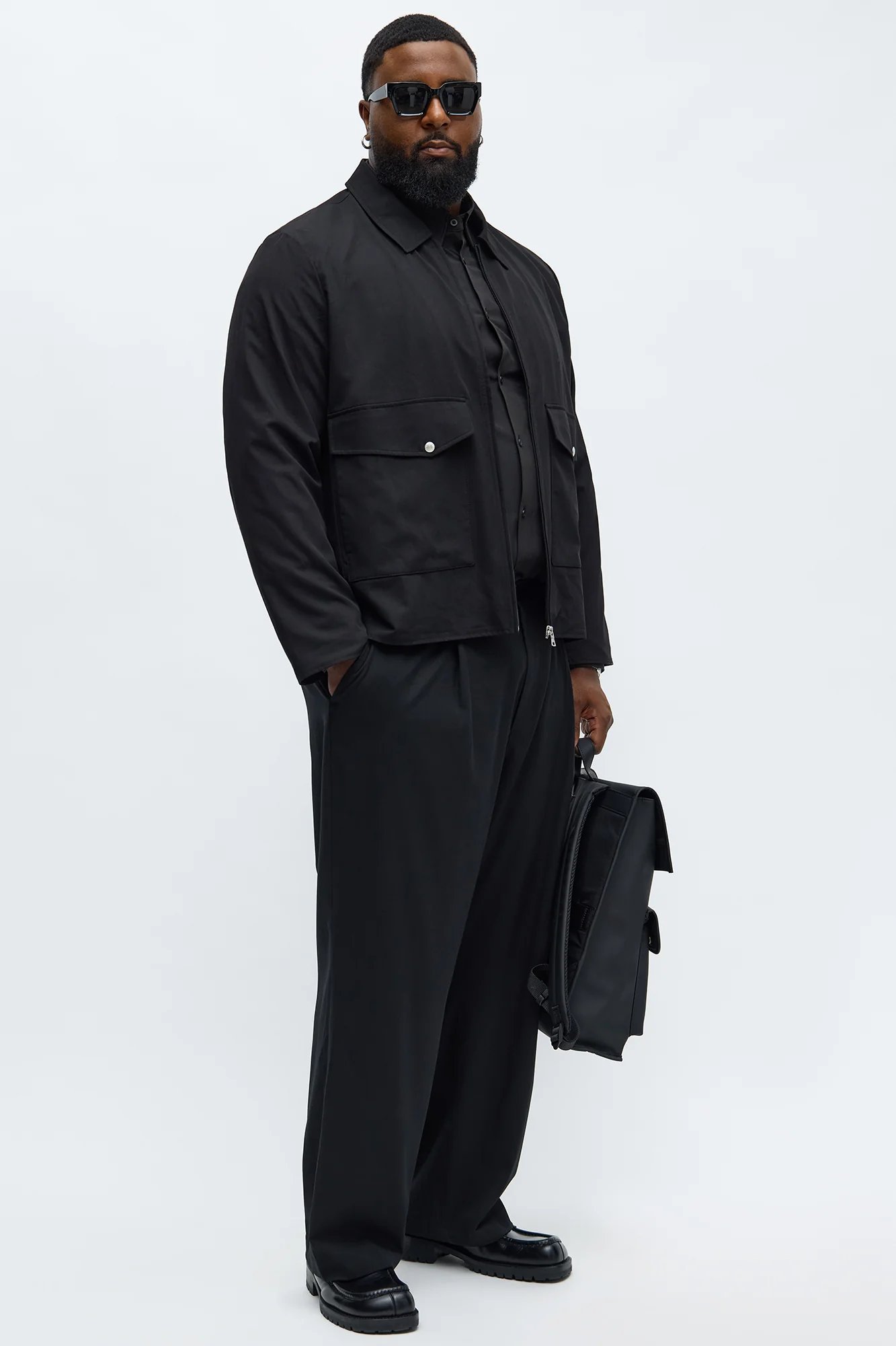 Twill Jacket for Men (Black)