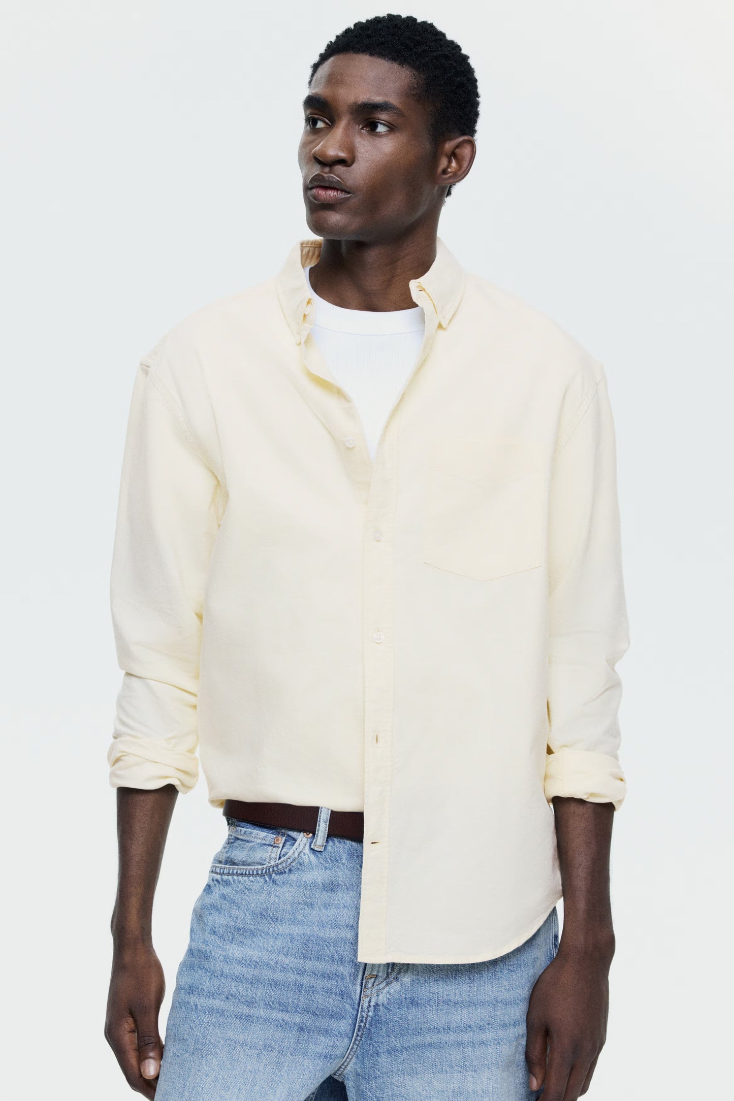 Regular Fit Oxford Shirt (Light Yellow)
