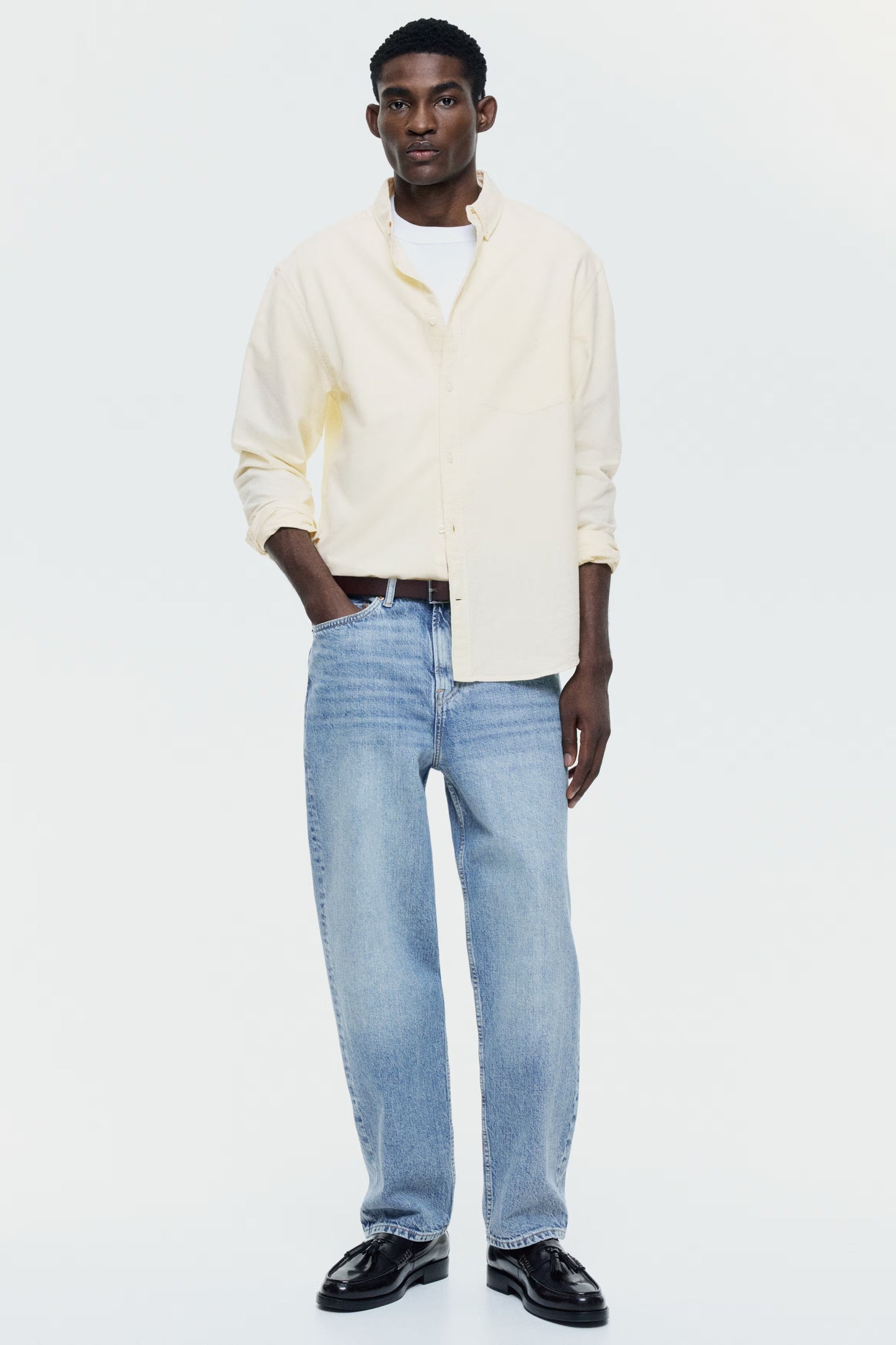 Regular Fit Oxford Shirt (Light Yellow)