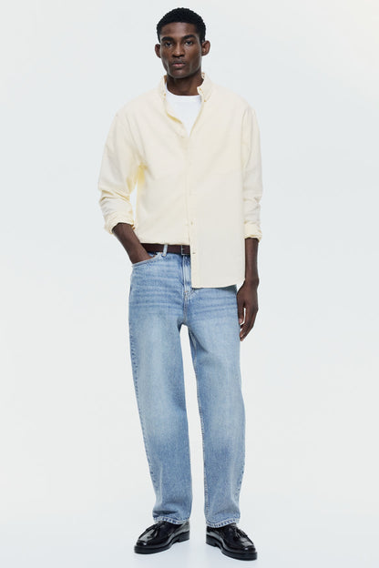 Regular Fit Oxford Shirt (Light Yellow)