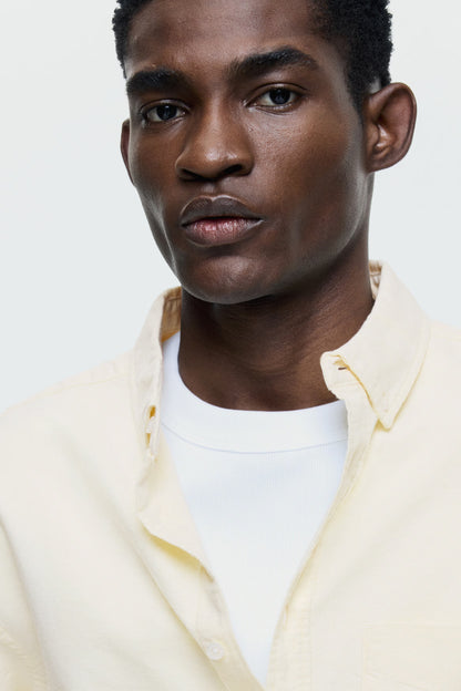 Regular Fit Oxford Shirt (Light Yellow)