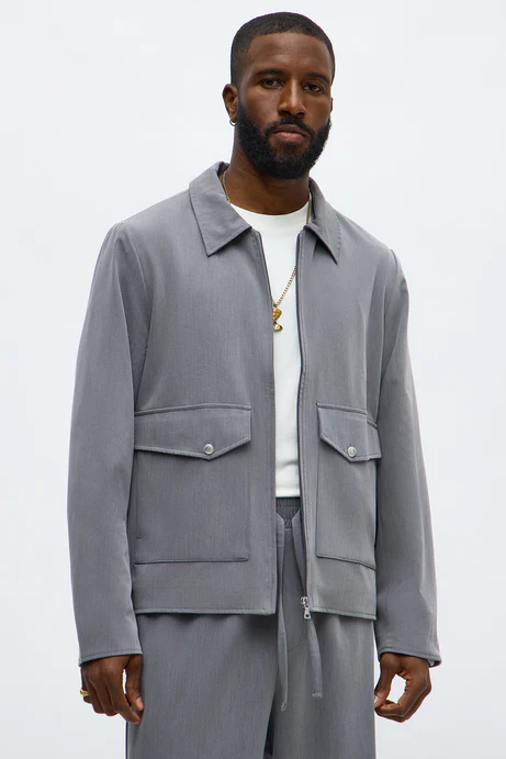 Twill Jacket for Men (Grey)