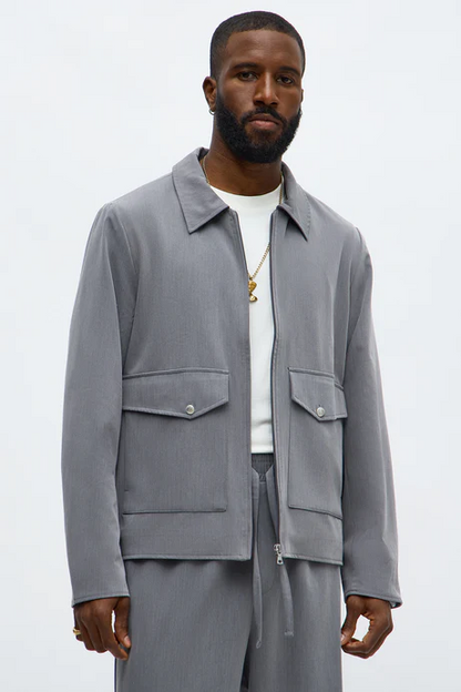 Twill Jacket for Men (Grey)