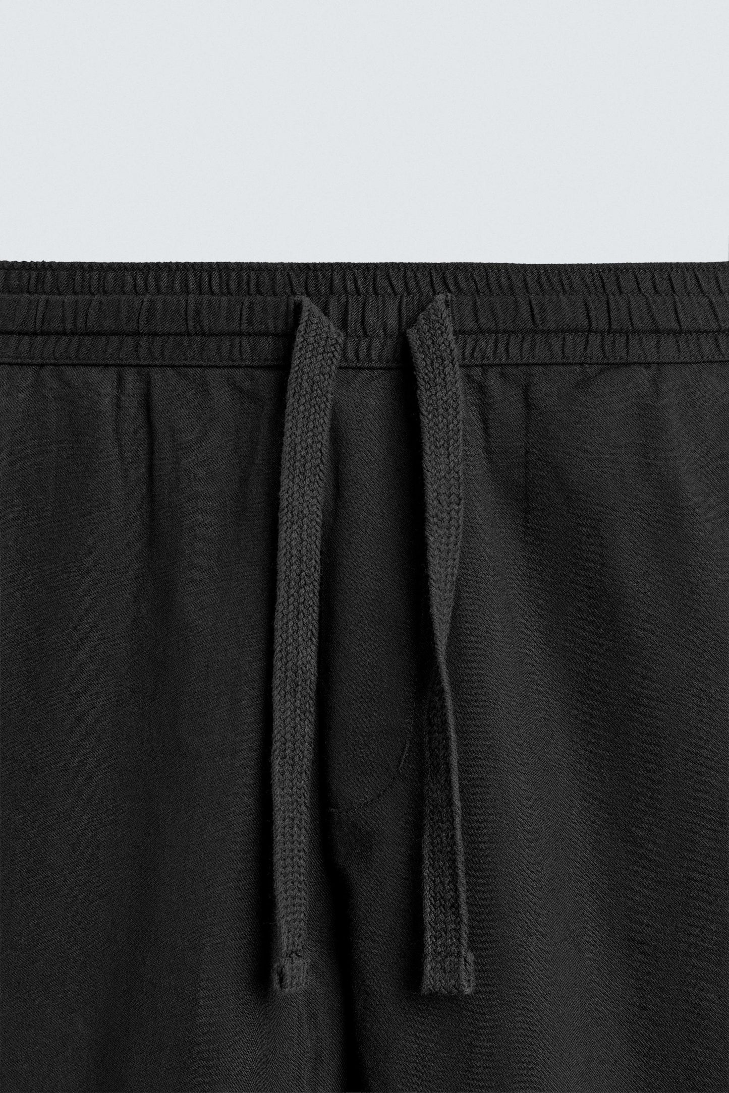 Relaxed Fit Cotton Linen Trousers (Black)