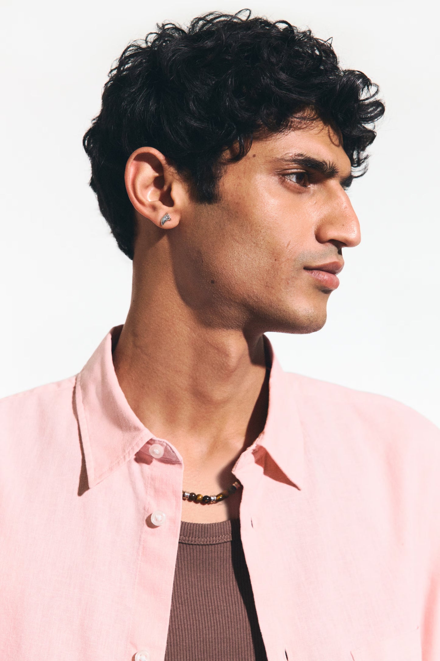 Regular Fit Linen Blend Shirt (Pink)