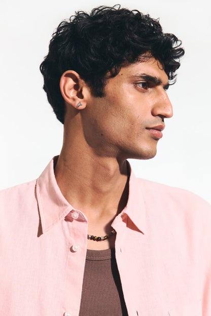 Regular Fit Linen Blend Shirt (Pink)