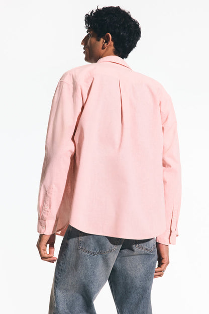 Regular Fit Linen Blend Shirt (Pink)